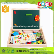 Easy portable education blackboard wooden magnetic white board for children